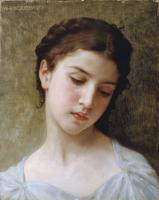 Bouguereau, William-Adolphe - Etude : tete de jeune fille ( Study : head of a young girl)
